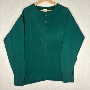 Vintage LL Bean River Drivers Double Layer Sun Faded Henley Shirt